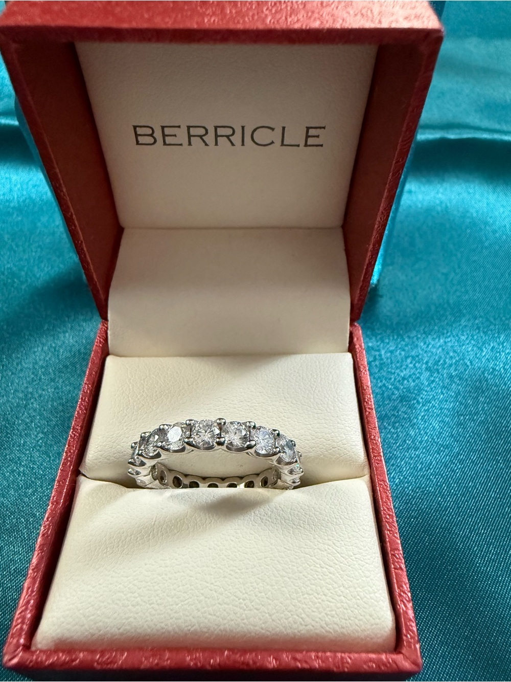 Sparkling Silver Cubic Zirconia Eternity Ring - White